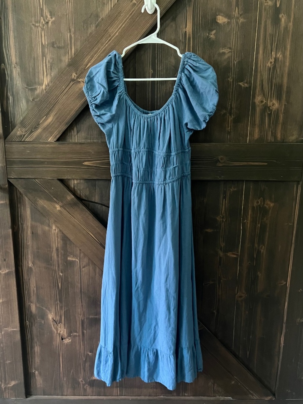 Sim & Sam Blue Puff Sleeve Tiered Dress | XL